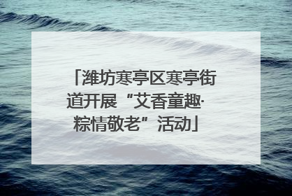 潍坊寒亭区寒亭街道开展“艾香童趣·粽情敬老”活动