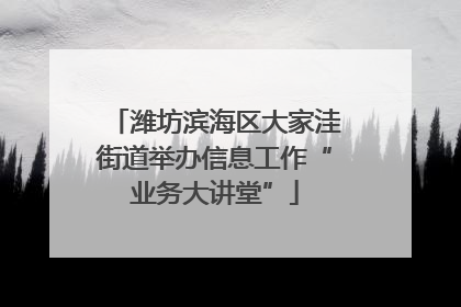 潍坊滨海区大家洼街道举办信息工作“业务大讲堂”