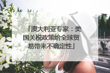 澳大利亚专家：美国关税政策给全球贸易带来不确定性