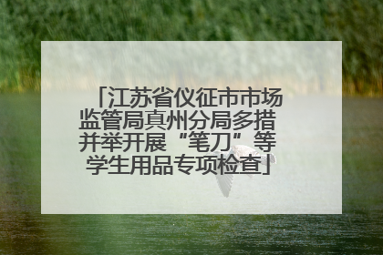 江苏省仪征市市场监管局真州分局多措并举开展“笔刀”等学生用品专项检查