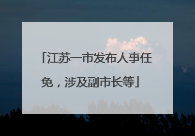 江苏一市发布人事任免，涉及副市长等