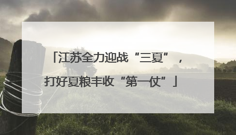 江苏全力迎战“三夏”，打好夏粮丰收“第一仗”