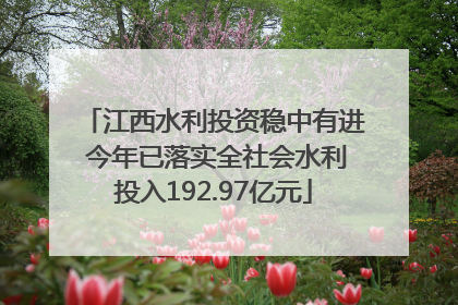 江西水利投资稳中有进 今年已落实全社会水利投入192.97亿元