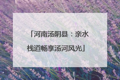 河南汤阴县：亲水栈道畅享汤河风光