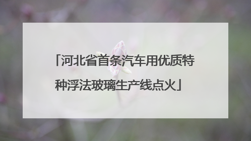河北省首条汽车用优质特种浮法玻璃生产线点火