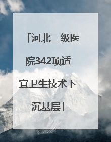 河北三级医院342项适宜卫生技术下沉基层