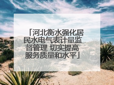 河北衡水强化居民水电气表计量监督管理 切实提高服务质量和水平