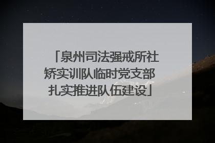 泉州司法强戒所社矫实训队临时党支部扎实推进队伍建设