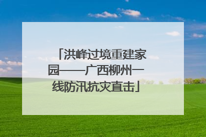 洪峰过境重建家园——广西柳州一线防汛抗灾直击