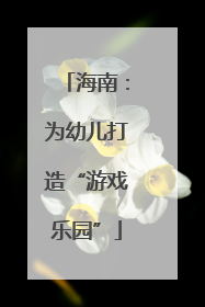 海南：为幼儿打造“游戏乐园”