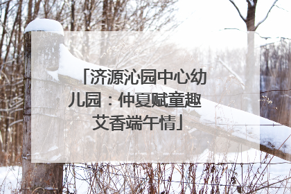 济源沁园中心幼儿园：仲夏赋童趣 艾香端午情