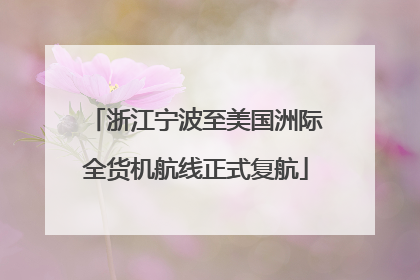 浙江宁波至美国洲际全货机航线正式复航