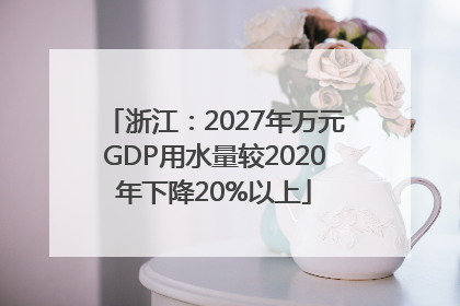 浙江：2027年万元GDP用水量较2020年下降20%以上