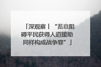 深观察丨“蓄意阻碍平民获得人道援助同样构成战争罪”