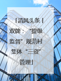 清风头条丨双牌：“提级监督”规范村集体“三资”管理