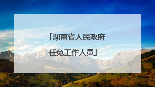 湖南省人民政府任免工作人员