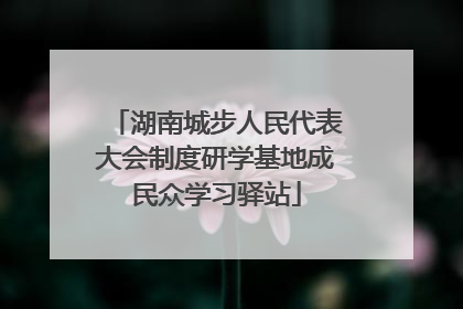 湖南城步人民代表大会制度研学基地成民众学习驿站