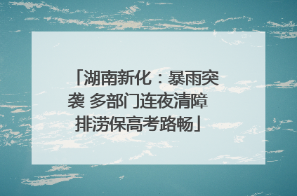 湖南新化：暴雨突袭 多部门连夜清障排涝保高考路畅