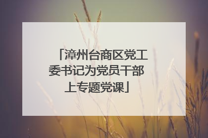 漳州台商区党工委书记为党员干部上专题党课