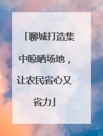 聊城打造集中晾晒场地，让农民省心又省力