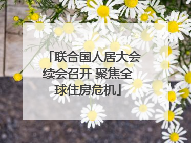 联合国人居大会续会召开 聚焦全球住房危机