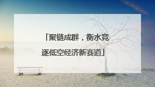 聚链成群，衡水竞逐低空经济新赛道