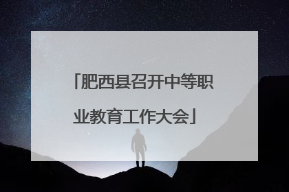 肥西县召开中等职业教育工作大会