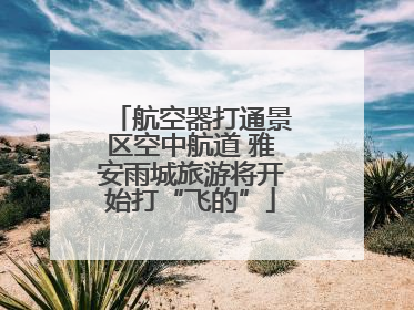 航空器打通景区空中航道 雅安雨城旅游将开始打“飞的”