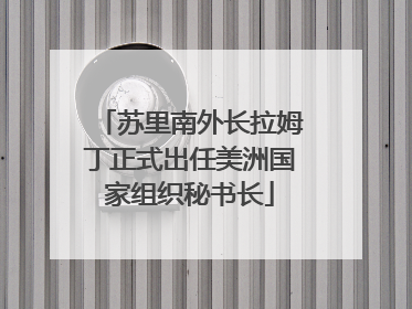 苏里南外长拉姆丁正式出任美洲国家组织秘书长