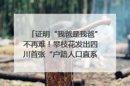 证明“我爸是我爸”不再难！攀枝花发出四川首张“户籍人口直系亲属关系谱”