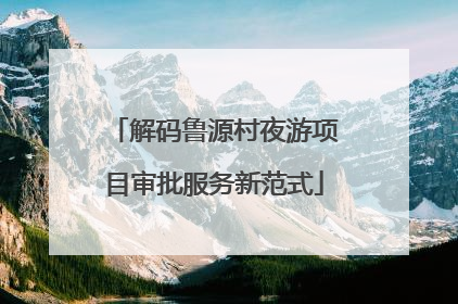 解码鲁源村夜游项目审批服务新范式