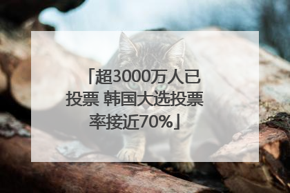 超3000万人已投票 韩国大选投票率接近70%