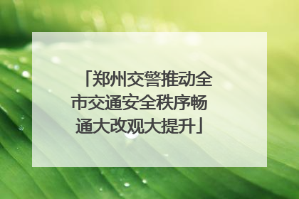郑州交警推动全市交通安全秩序畅通大改观大提升