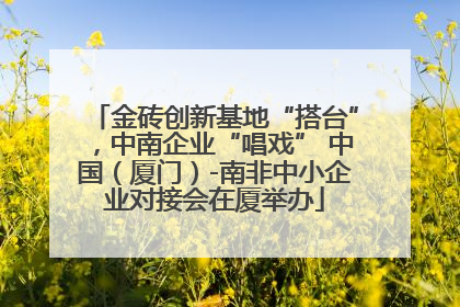 金砖创新基地“搭台”，中南企业“唱戏” 中国（厦门）-南非中小企业对接会在厦举办