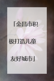 金昌市积极打造儿童友好城市