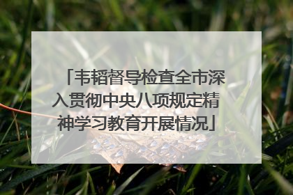 韦韬督导检查全市深入贯彻中央八项规定精神学习教育开展情况