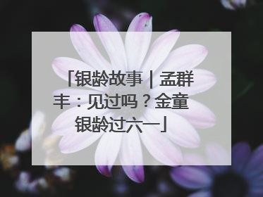 银龄故事｜孟群丰：见过吗？金童银龄过六一