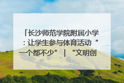 长沙师范学院附属小学：让学生参与体育活动“一个都不少”｜“文明创建耀三湘”专栏