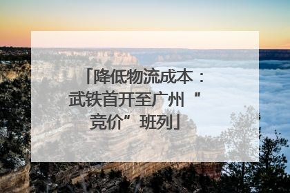 降低物流成本：武铁首开至广州“竞价”班列