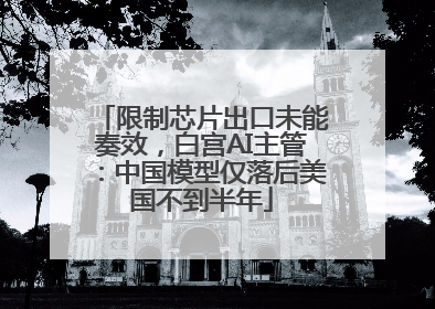 限制芯片出口未能奏效，白宫AI主管：中国模型仅落后美国不到半年