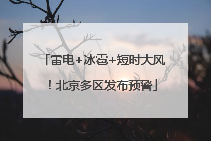 雷电+冰雹+短时大风！北京多区发布预警