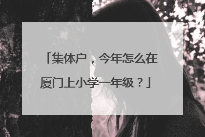 集体户，今年怎么在厦门上小学一年级？