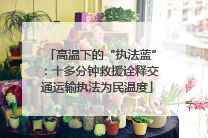 高温下的“执法蓝”：十多分钟救援诠释交通运输执法为民温度