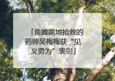 鱼摊跪地抢救的药师吴梅梅获“见义勇为”表彰