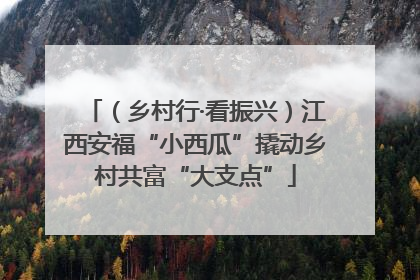（乡村行·看振兴）江西安福“小西瓜”撬动乡村共富“大支点”