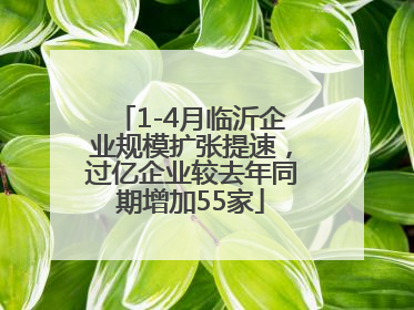 1-4月临沂企业规模扩张提速，过亿企业较去年同期增加55家