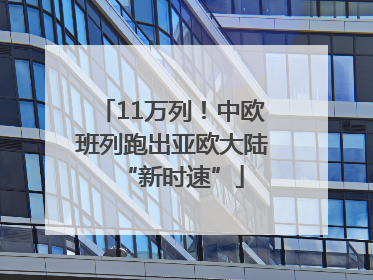 11万列！中欧班列跑出亚欧大陆“新时速”