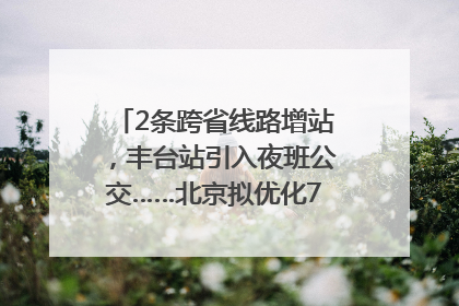 2条跨省线路增站，丰台站引入夜班公交……北京拟优化7条公交线！