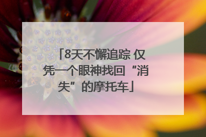 8天不懈追踪 仅凭一个眼神找回“消失”的摩托车